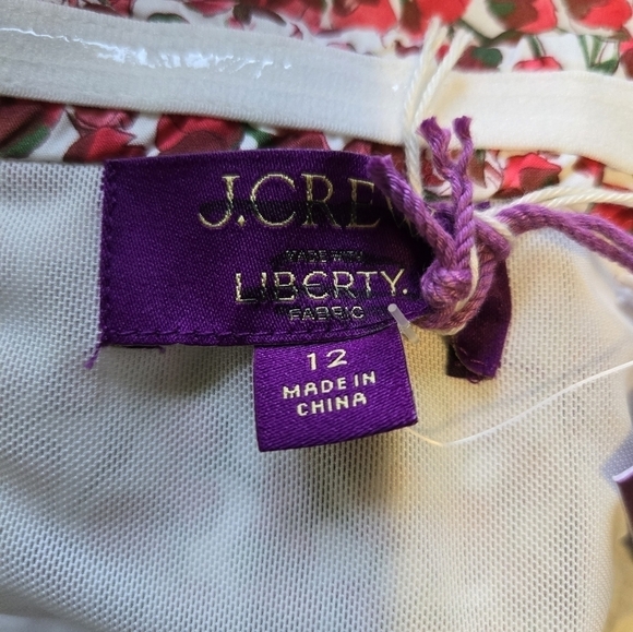 J. Crew Cropped Liberty® Strawberry Top Sz 12 NWT Festival Boho Y2K Coquette - Picture 7 of 12